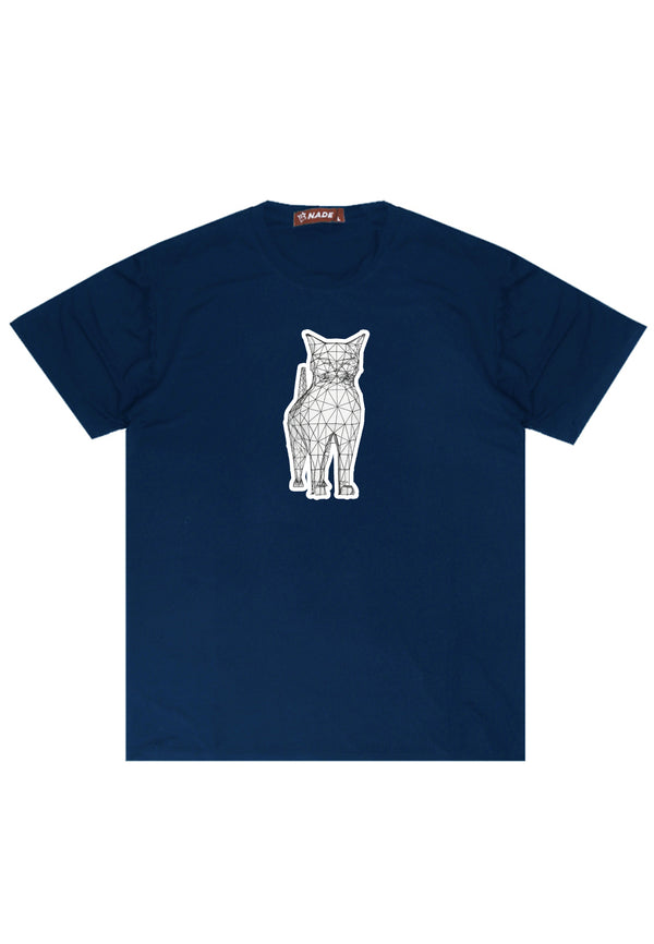 NTD01 kaos gambar kucing keren pria wanita cat wiremesh distro navy