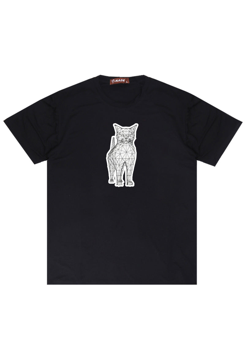 NTD02 kaos gambar kucing keren pria wanita cat wiremesh distro hitam