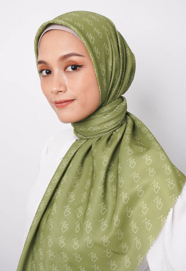 WK060 Kerudung Segi Empat Warna Avocado Hijab Motif Premium Anti Mleyot Anti Kusut Anti Lecek Avocado