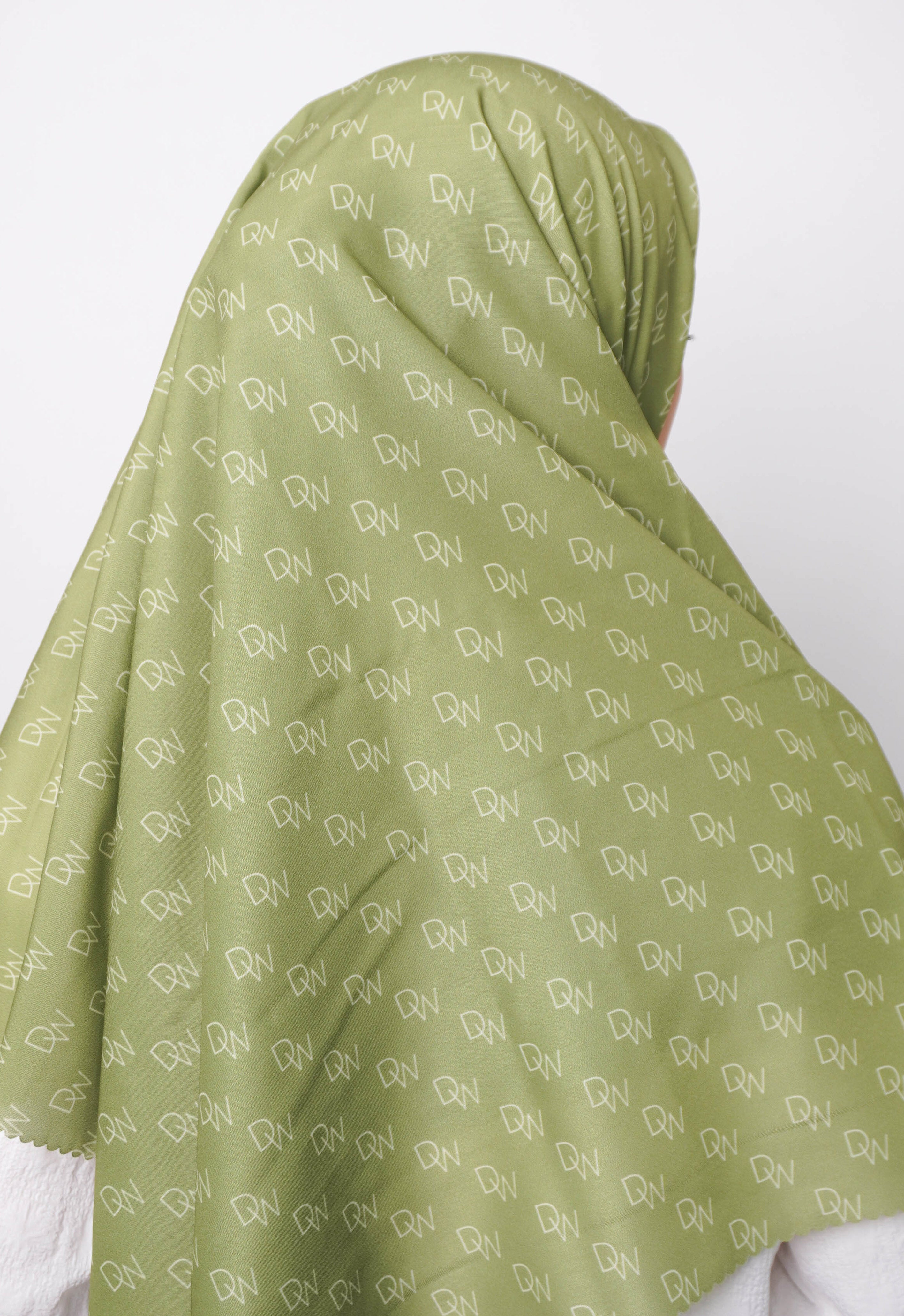 WK060 Kerudung Segi Empat Warna Avocado Hijab Motif Premium Anti Mleyot Anti Kusut Anti Lecek Avocado