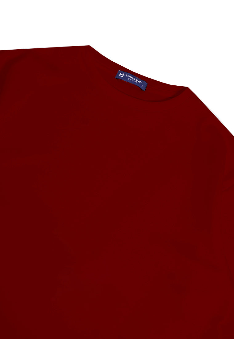 MTP01 kaos oversize rajut katakana back bahan tebal scuba distro cocok jepang merah maroon