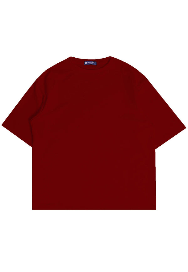 MTP06 kaos oversize gym gambar punggung bahan tebal scuba pria distro merah maroon