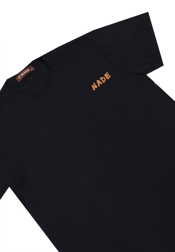 NTD07 kaos stretch anti kusut cepat kering distro pria "nade marker" hitam