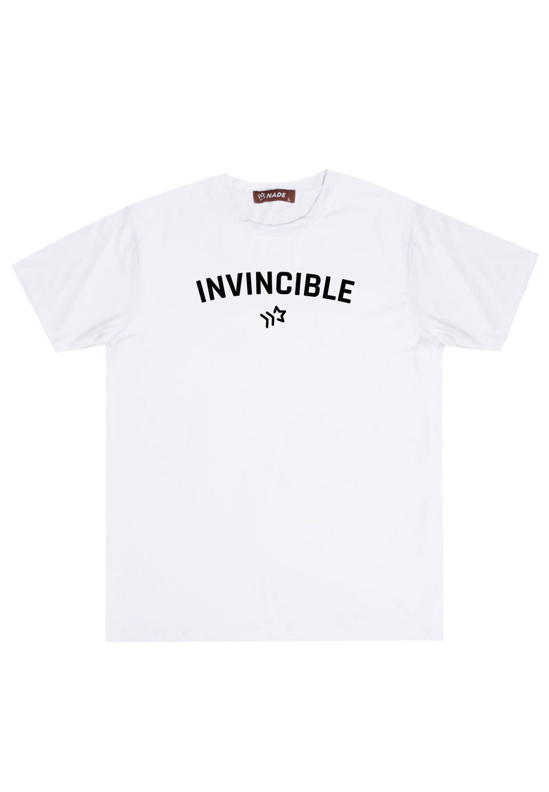 NTD24 kaos gym ketat stretch pria anti kusut cepat kering lightweight nade japan "invincible" putih