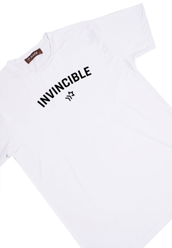 NTD24 kaos gym ketat stretch pria anti kusut cepat kering lightweight nade japan "invincible" putih