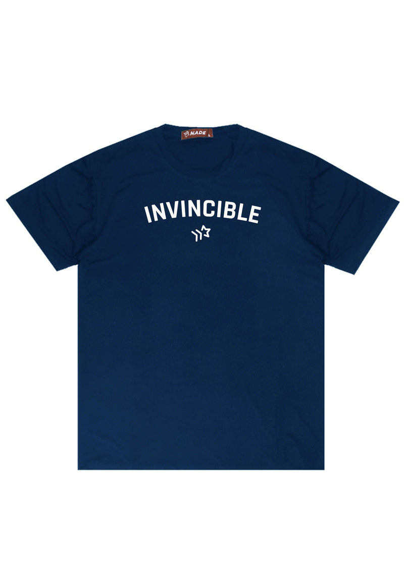 NTD25 kaos gym ketat stretch pria anti kusut cepat kering lightweight nade japan "invincible" navy