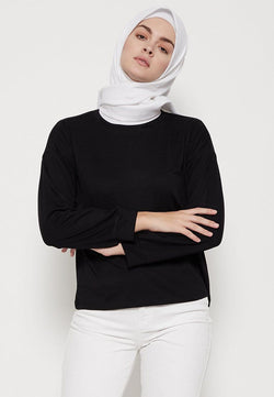 TDLA LTE87 lv polos hitam kaos hijab ladies