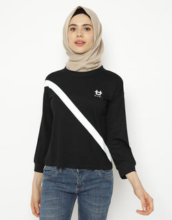 Third Day LTC70 Lv Diagline Logo Hitam Kaos Hijab Ladies