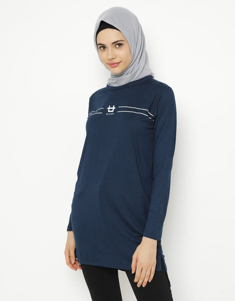 Third Day LTC77 Mls Logo 2line Navy Hijab Lengan Panjang