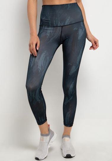 Td Active LB053 Celana Yoga Compression Senam Wanita Motif Grunge Hitam