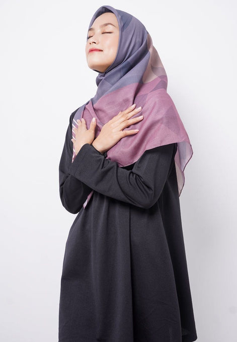 ZV017 Hijab Segiempat Zava Voal Moca Purple