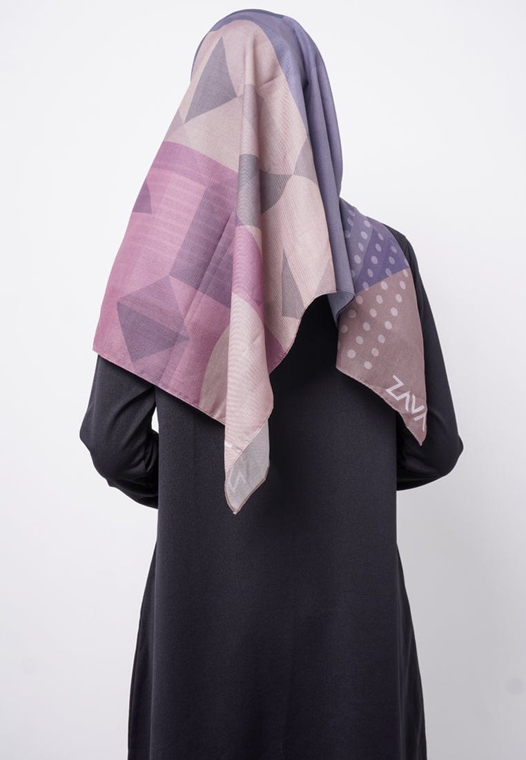 ZV017 Hijab Segiempat Zava Voal Moca Purple